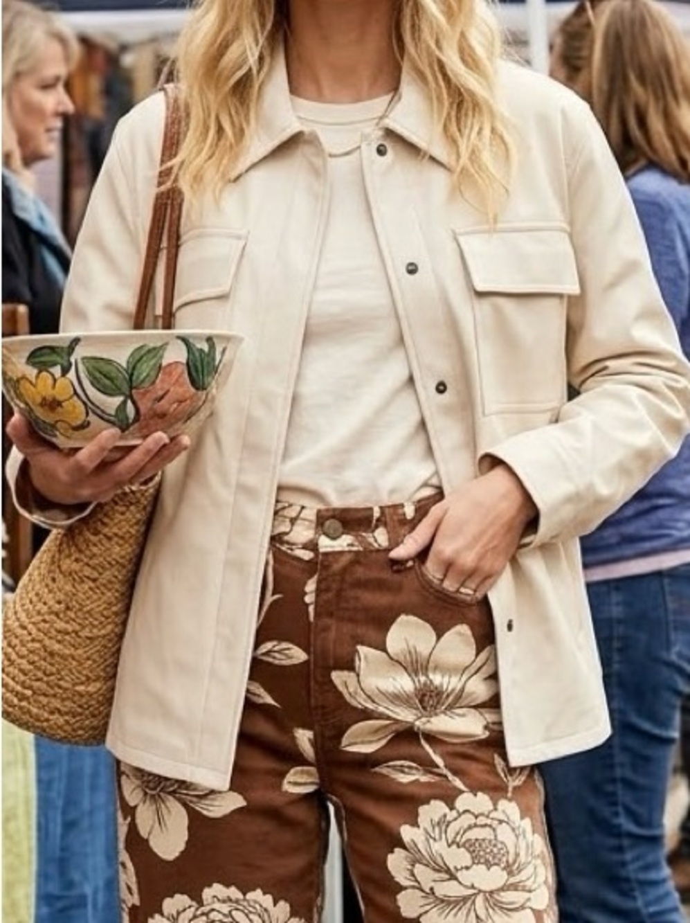 NEW Mystree Cream Snap Front Faux Leather Jacket